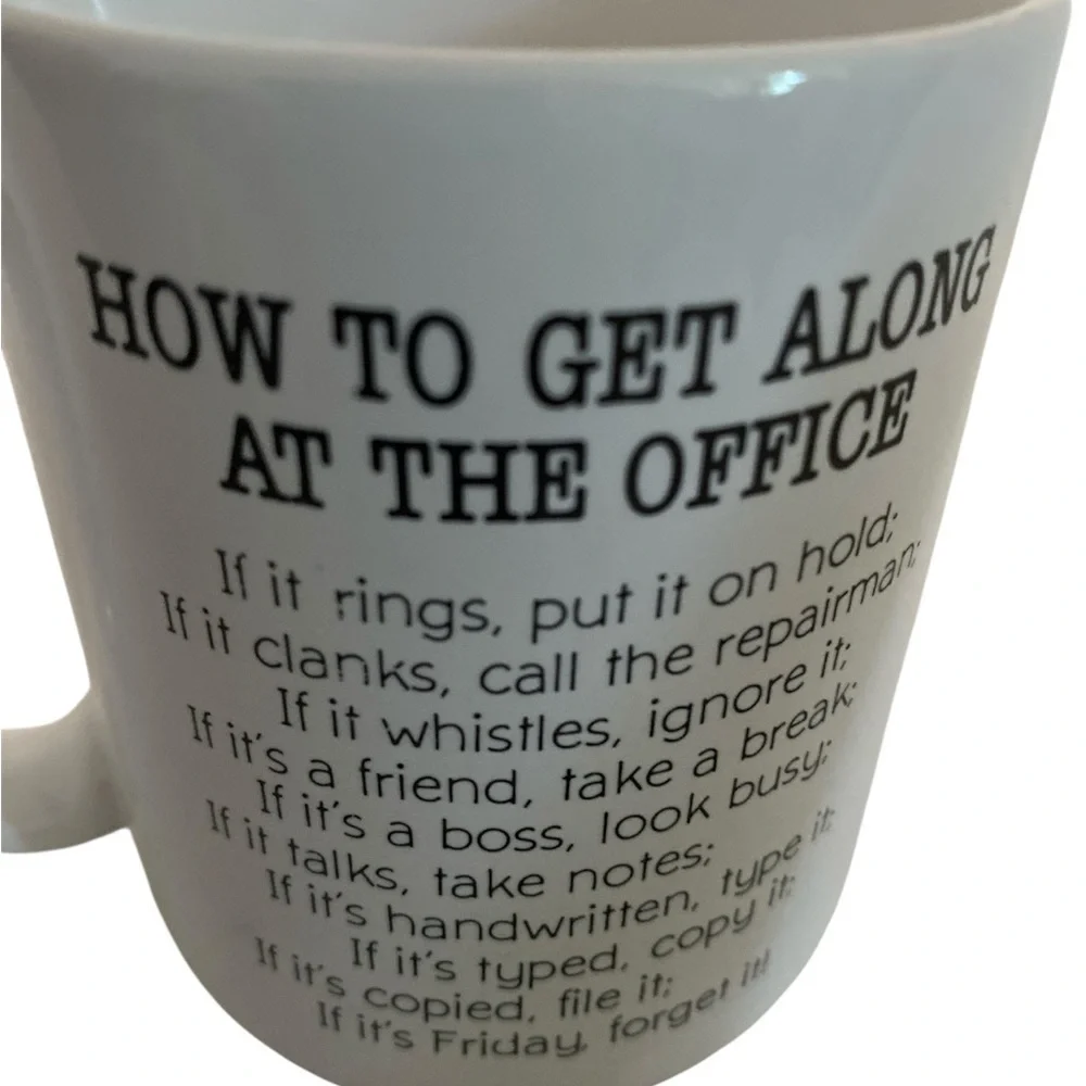 Hallmark Cartoon Office Mug - White and Blue - Picture 3 of 3